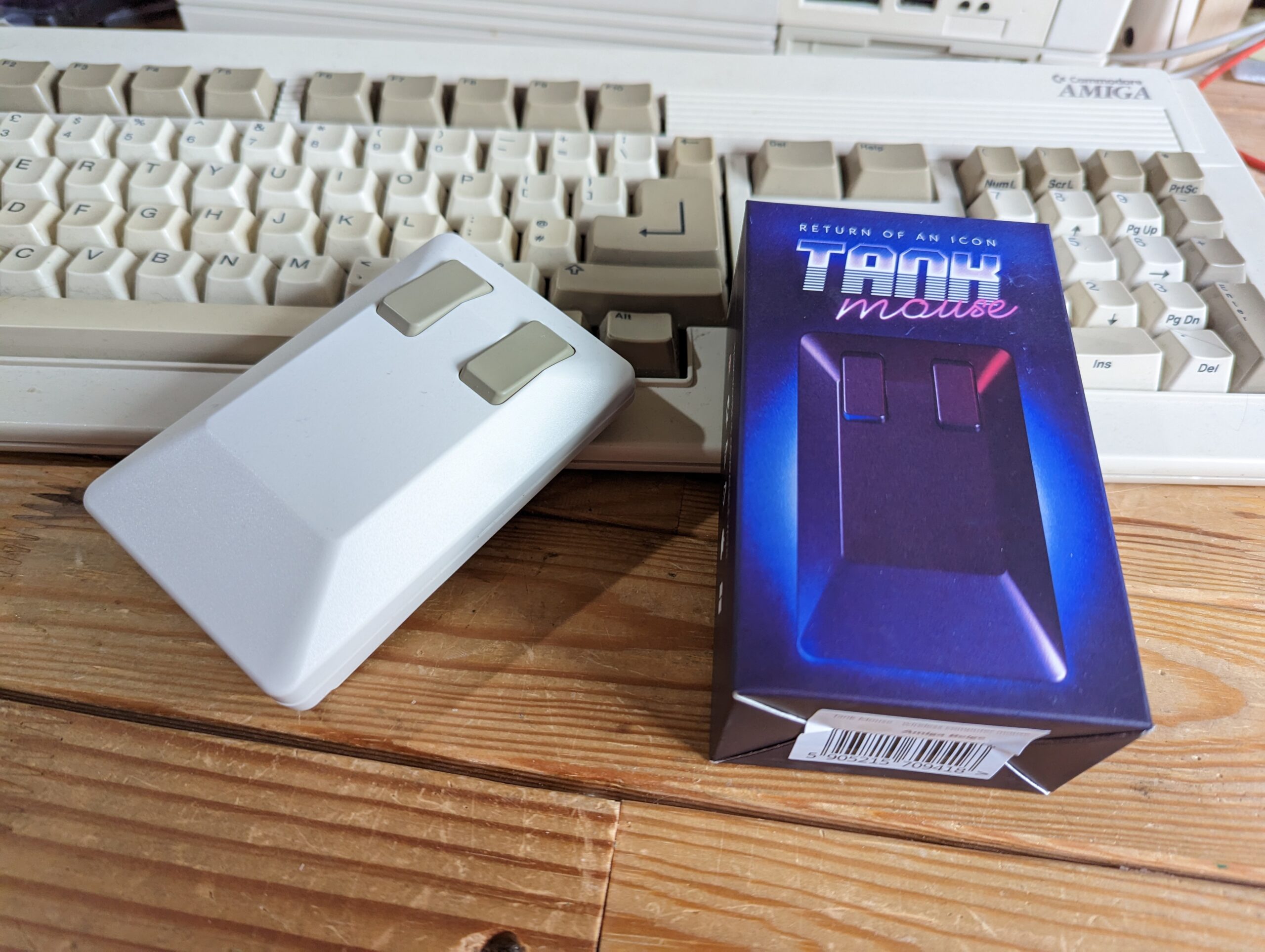 New Tank Mouse White Beige USB Wireless Bluetooth 5.0 Amiga